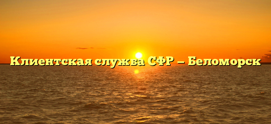 Клиентская служба СФР — Беломорск