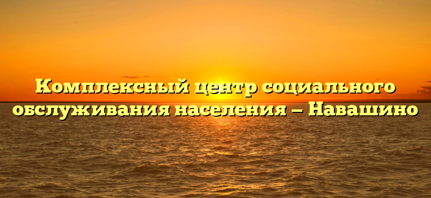 Комплексный центр социального обслуживания населения — Навашино