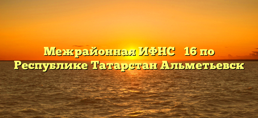Межрайонная ИФНС № 16 по Республике Татарстан Альметьевск