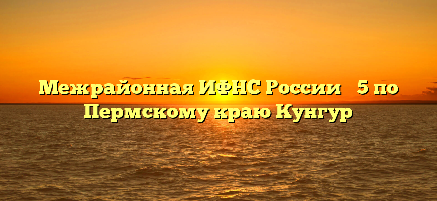 Межрайонная ИФНС России № 5 по Пермскому краю Кунгур