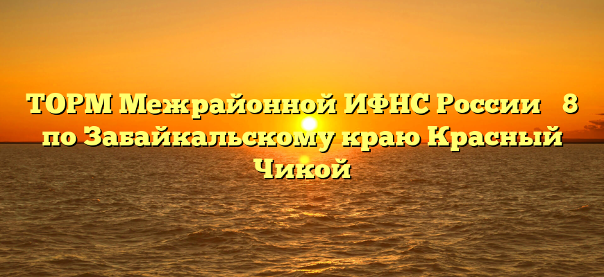 ТОРМ Межрайонной ИФНС России № 8 по Забайкальскому краю Красный Чикой