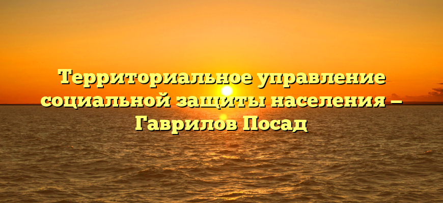 Территориальное управление социальной защиты населения — Гаврилов Посад