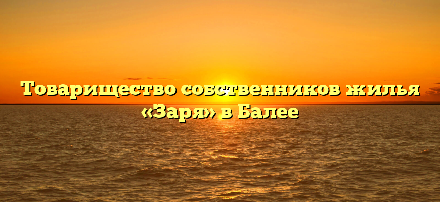 Товарищество собственников жилья «Заря» в Балее