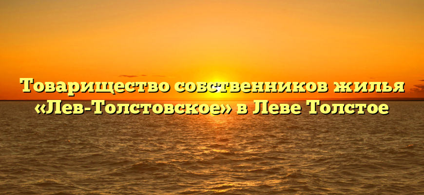Товарищество собственников жилья «Лев-Толстовское» в Леве Толстое