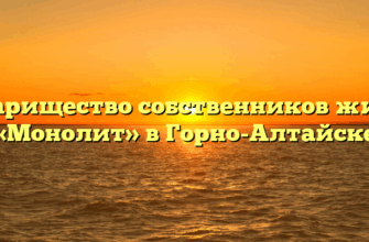 Товарищество собственников жилья «Монолит» в Горно-Алтайске