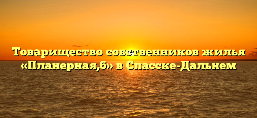 Товарищество собственников жилья «Планерная,6» в Спасске-Дальнем