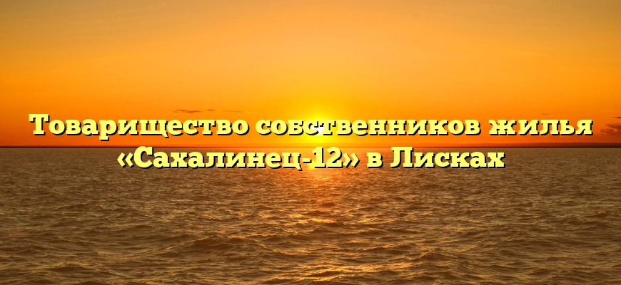 Товарищество собственников жилья «Сахалинец-12» в Лисках