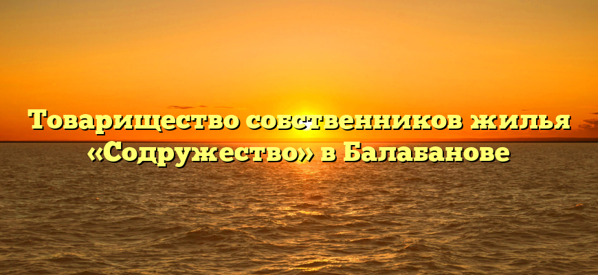 Товарищество собственников жилья «Содружество» в Балабанове