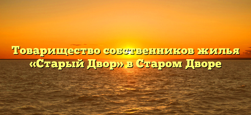 Товарищество собственников жилья «Старый Двор» в Старом Дворе