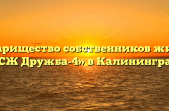 Товарищество собственников жилья «ТСЖ Дружба-4» в Калининграде