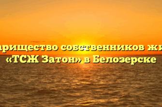 Товарищество собственников жилья «ТСЖ Затон» в Белозерске