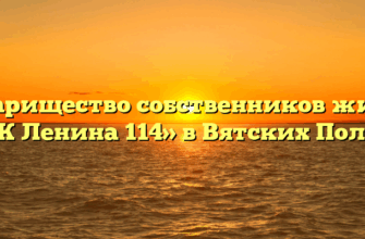 Товарищество собственников жилья «ТСЖ Ленина 114» в Вятских Полянах