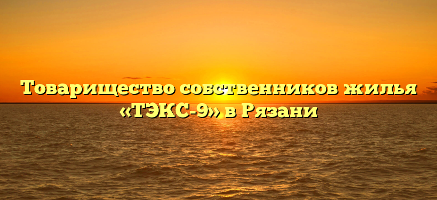 Товарищество собственников жилья «ТЭКС-9» в Рязани