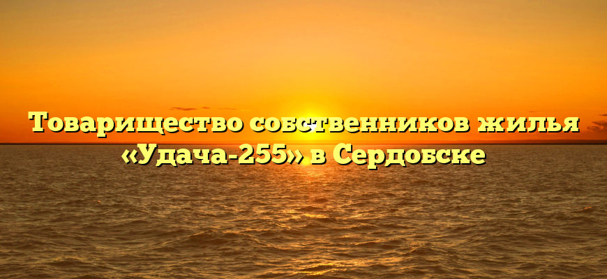 Товарищество собственников жилья «Удача-255» в Сердобске