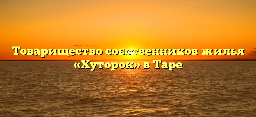 Товарищество собственников жилья «Хуторок» в Таре