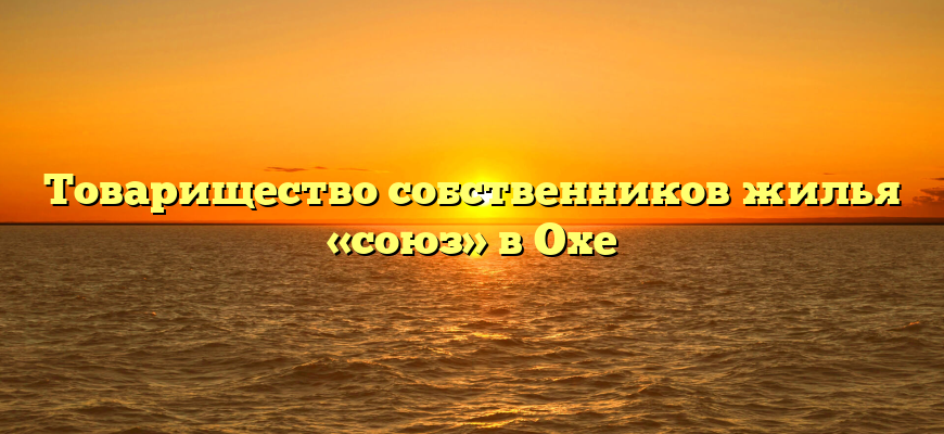 Товарищество собственников жилья «союз» в Охе