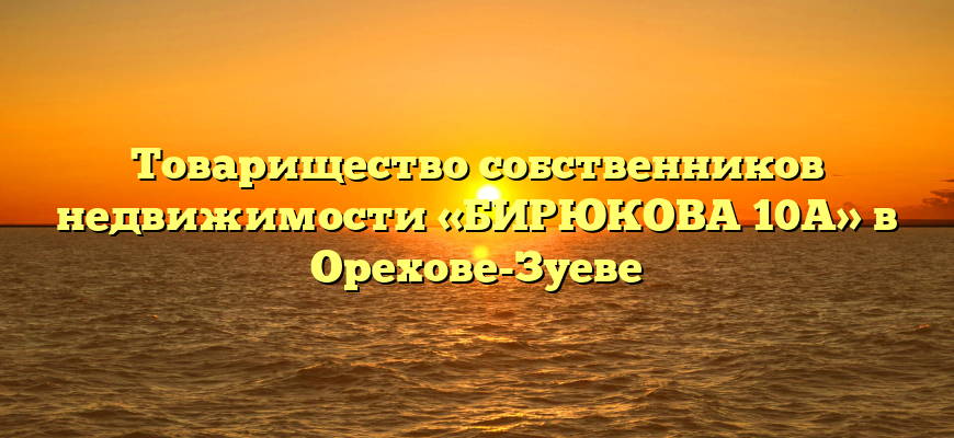 Товарищество собственников недвижимости «БИРЮКОВА 10А» в Орехове-Зуеве