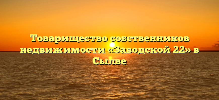 Товарищество собственников недвижимости «Заводской 22» в Сылве
