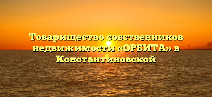 Товарищество собственников недвижимости «ОРБИТА» в Константиновской