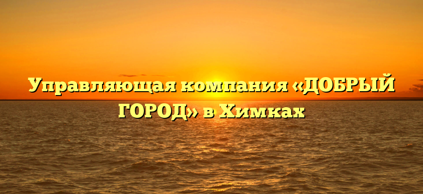 Управляющая компания «ДОБРЫЙ ГОРОД» в Химках