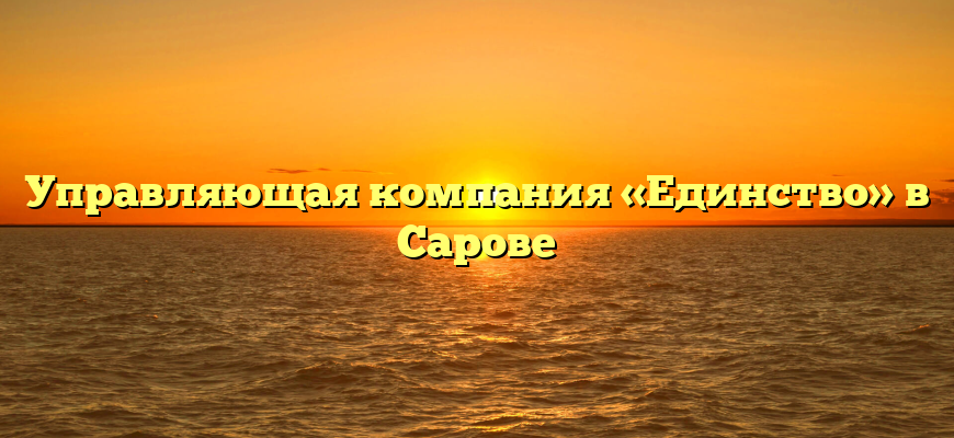 Управляющая компания «Единство» в Сарове