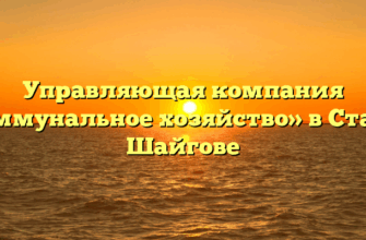 Управляющая компания «Коммунальное хозяйство» в Старом Шайгове