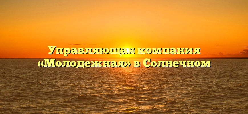 Управляющая компания «Молодежная» в Солнечном