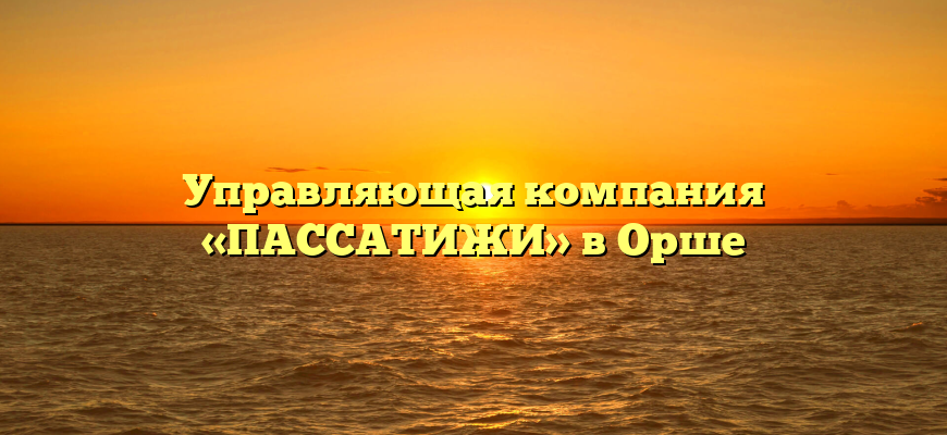 Управляющая компания «ПАССАТИЖИ» в Орше