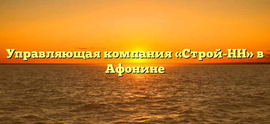 Управляющая компания «Строй-НН» в Афонине
