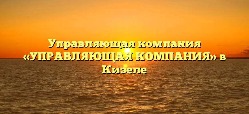 Управляющая компания «УПРАВЛЯЮЩАЯ КОМПАНИЯ» в Кизеле