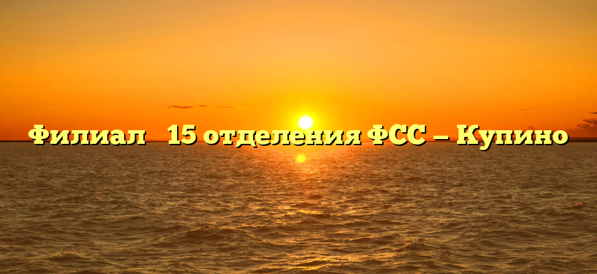 Филиал № 15 отделения ФСС — Купино
