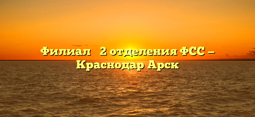 Филиал № 2 отделения ФСС — Краснодар Арск