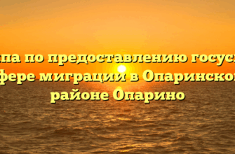 Группа по предоставлению госуслуг в сфере миграции в Опаринском районе Опарино