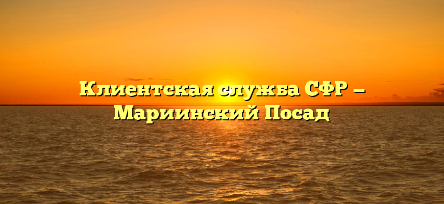 Клиентская служба СФР — Мариинский Посад