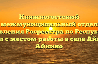 Княжпогостский межмуниципальный отдел управления Росреестра по Республике Коми с местом работы в селе Айкино Айкино
