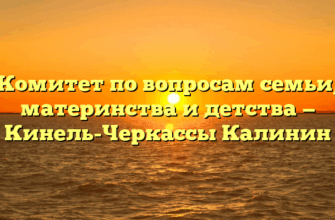 Комитет по вопросам семьи, материнства и детства — Кинель-Черкассы Калинин