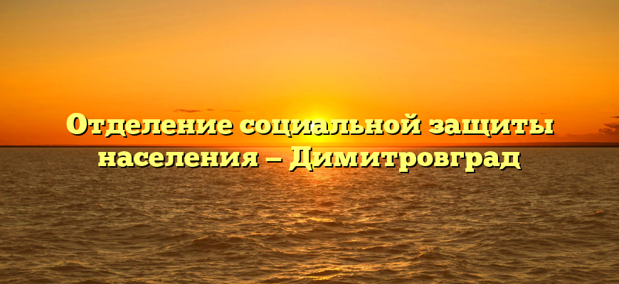 Отделение социальной защиты населения — Димитровград