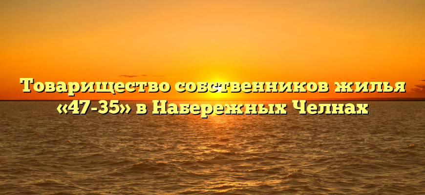 Товарищество собственников жилья «47-35» в Набережных Челнах