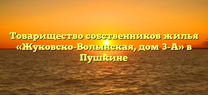 Товарищество собственников жилья «Жуковско-Волынская, дом 3-А» в Пушкине