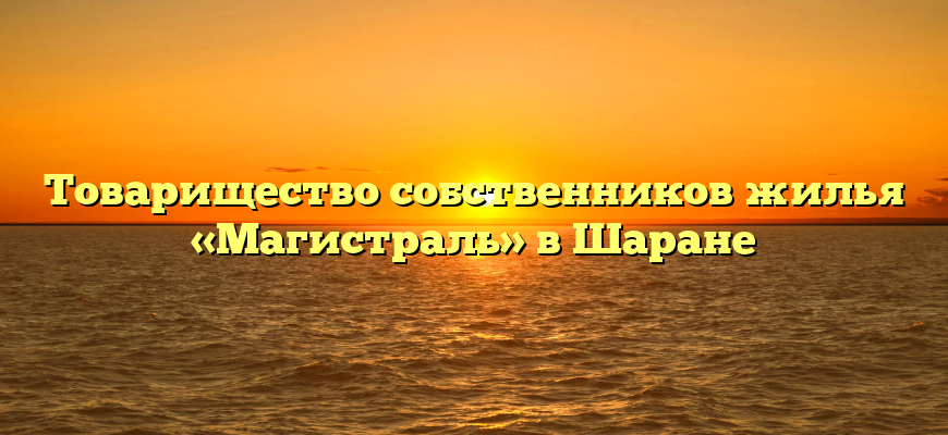 Товарищество собственников жилья «Магистраль» в Шаране
