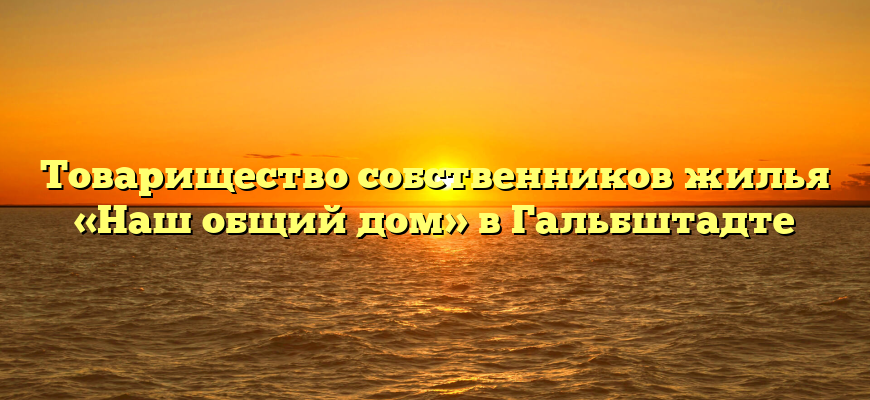 Товарищество собственников жилья «Наш общий дом» в Гальбштадте