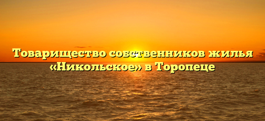 Товарищество собственников жилья «Никольское» в Торопеце