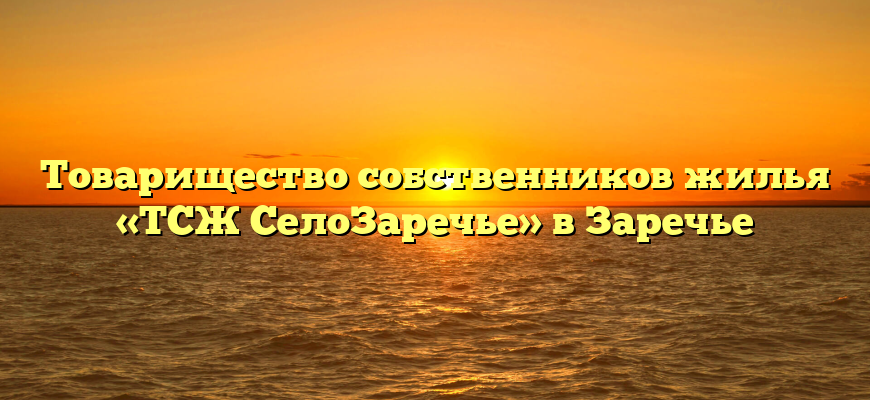 Товарищество собственников жилья «ТСЖ СелоЗаречье» в Заречье