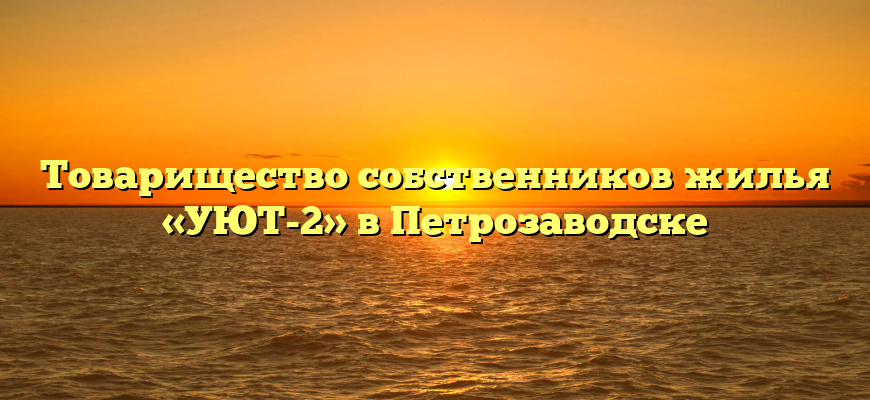 Товарищество собственников жилья «УЮТ-2» в Петрозаводске