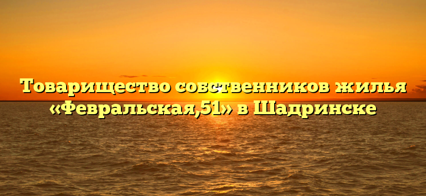 Товарищество собственников жилья «Февральская,51» в Шадринске