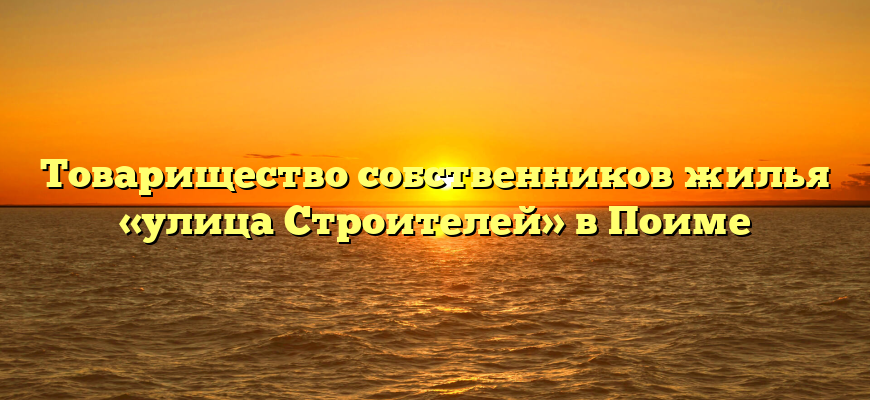 Товарищество собственников жилья «улица Строителей» в Поиме