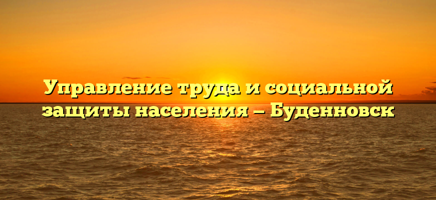 Управление труда и социальной защиты населения — Буденновск