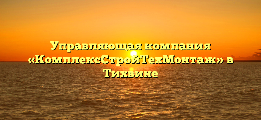 Управляющая компания «КомплексСтройТехМонтаж» в Тихвине
