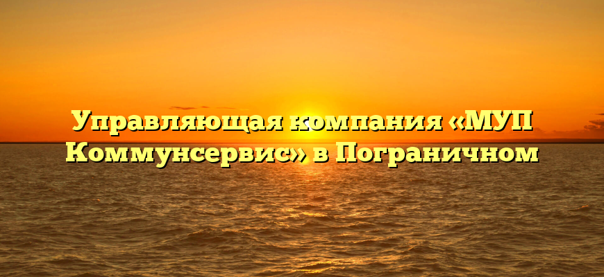 Управляющая компания «МУП Коммунсервис» в Пограничном