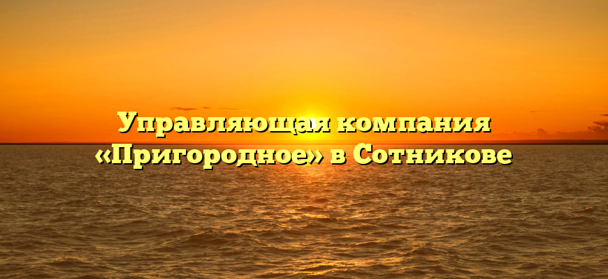 Управляющая компания «Пригородное» в Сотникове